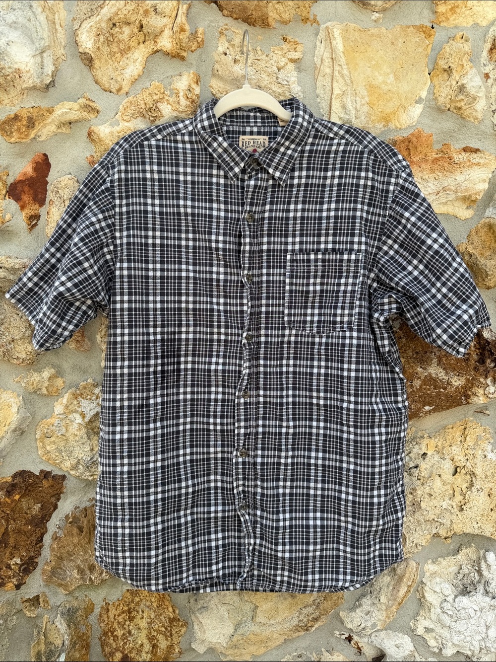 Red Head Brand Co. Shirt Men’s L Short Sleeve Plaid Shirt Bass Pro Outdoorsman
